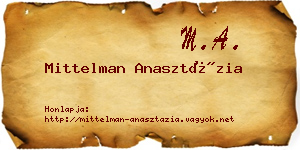 Mittelman Anasztázia névjegykártya
